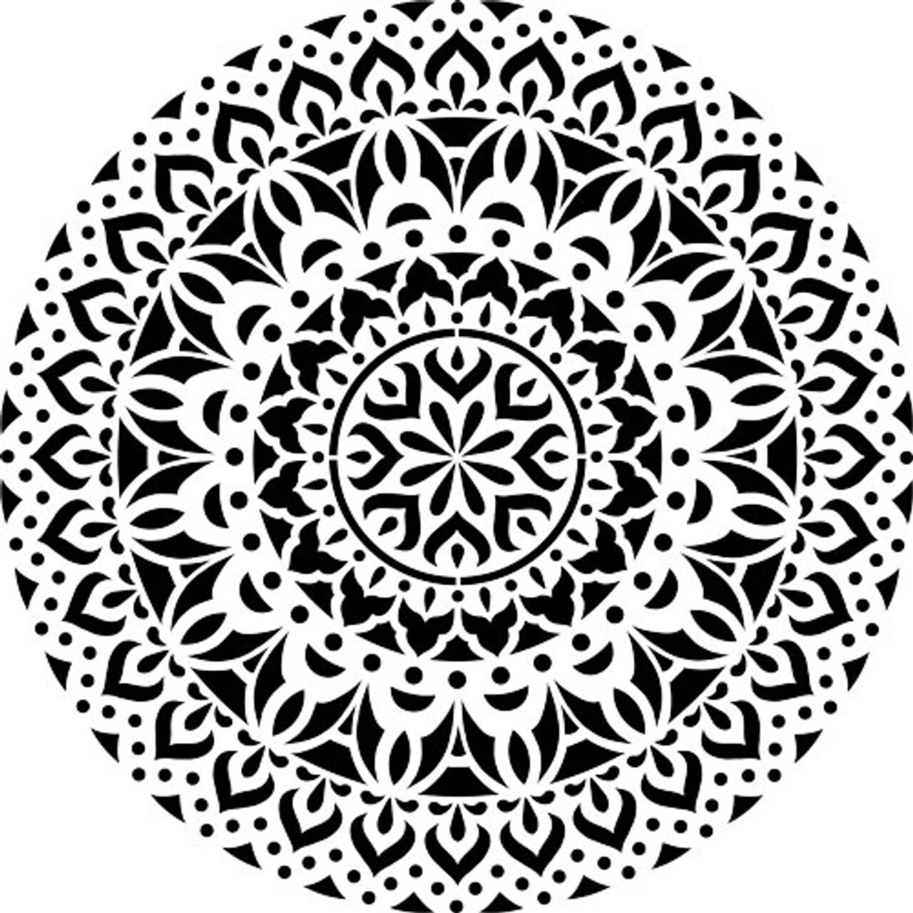 Shanti Mandala Embossing 12 x 12 Stencil | FS029 by Designer Stencils | Mandala & Medallion Stencils | Reusable Stencil for Painting on Wood, Wall, Tile, Canvas, Paper, Fabric, Furniture, Floor | Stencil for Home Makeover | Easy to Use & Clean